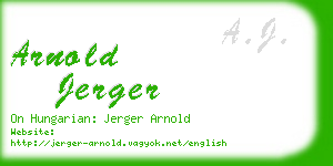 arnold jerger business card